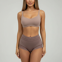 Body shaper tummy control panties front view on model.