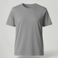 Solid color T-shirt, hem detail.