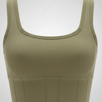Breathable sports bra, close-up fabric detail.