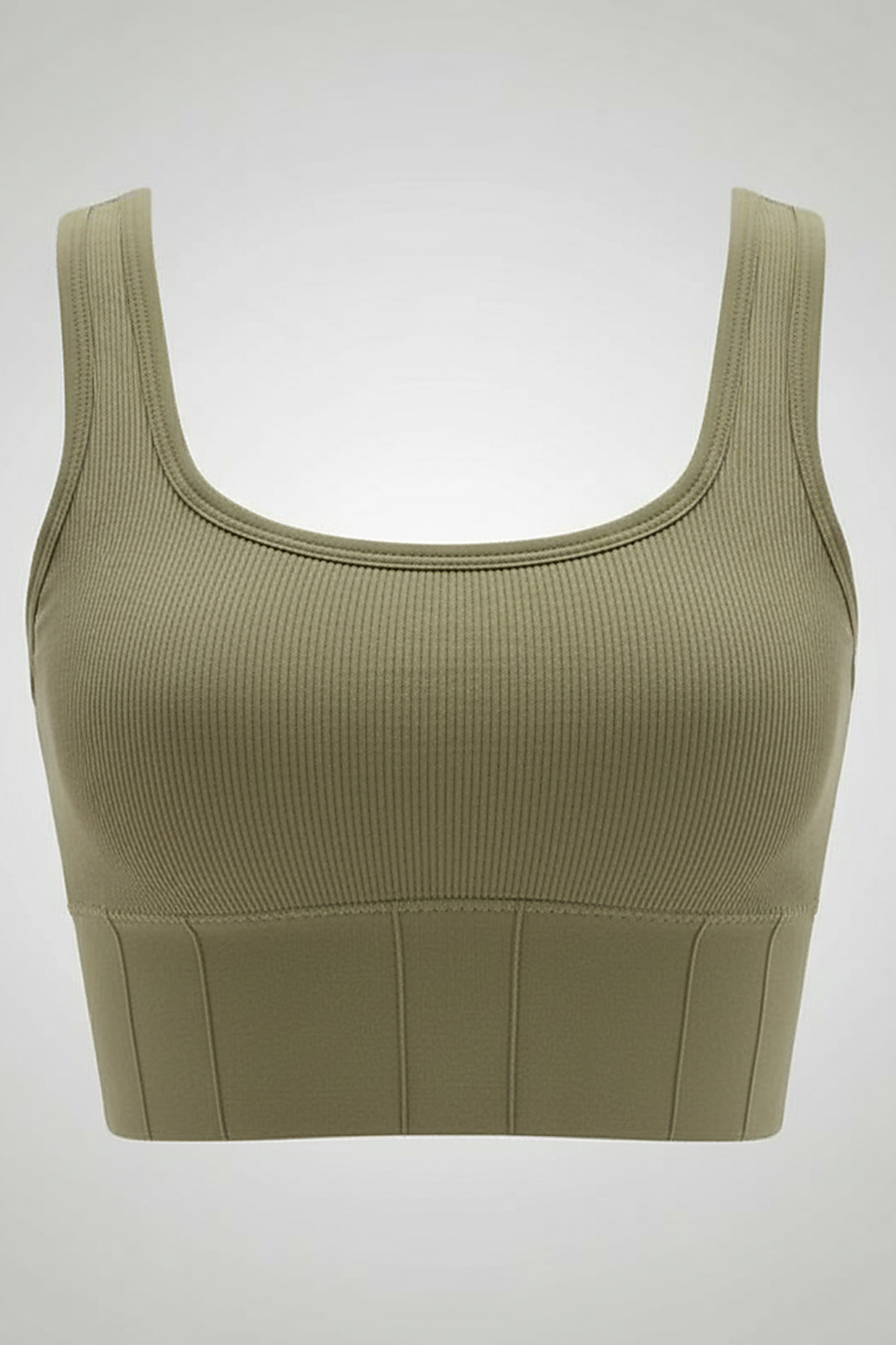 Breathable sports bra, close-up fabric detail.