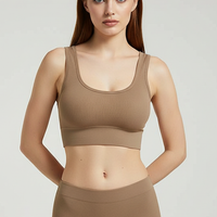 Breathable sports bra, front view.