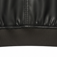 Distressed faux leather jacket, close-up of distressed texture.