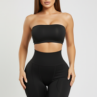 Nude shapewear shorts, front view on model.