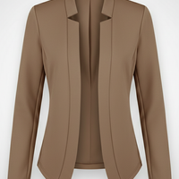 Solid color long-sleeved cardigan, close-up of button detail.