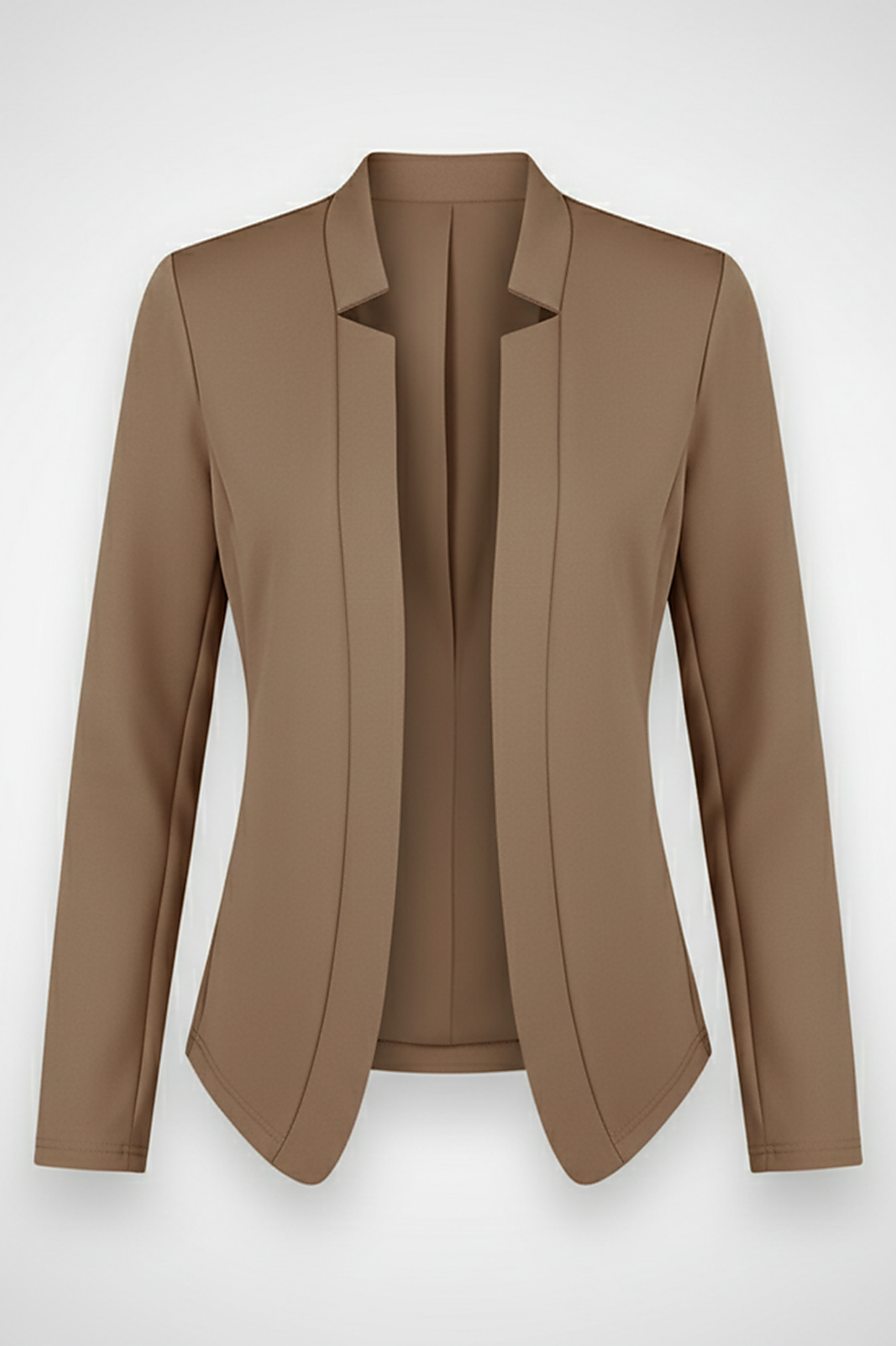 Solid color long-sleeved cardigan, close-up of button detail.