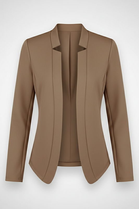 Solid color long-sleeved cardigan, close-up of button detail.