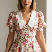 Floral Lapel Mini Dress - Thorne & Ivy