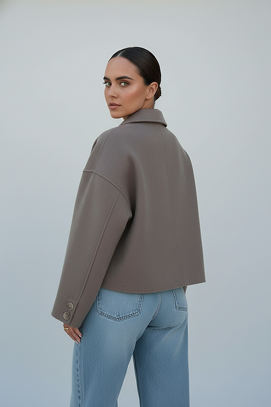 Solid wool jacket, interior detail.