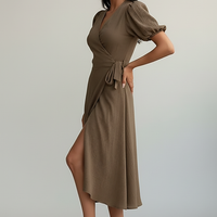 Floral print midi dress, fabric detail.