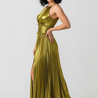 woman wearing black ribbed knit mini dress, front view, standing, hands relaxed