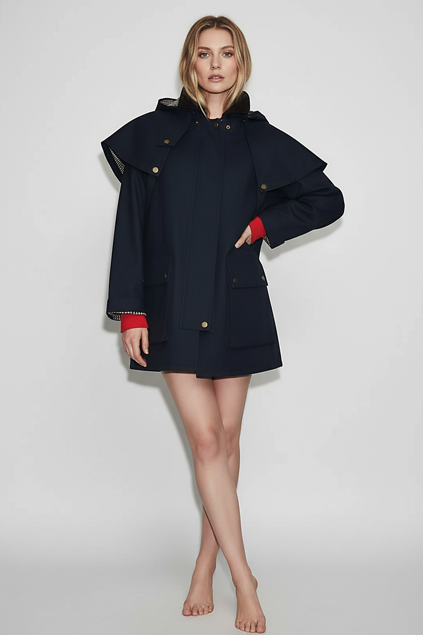 Chic Autumn Removable Hooded Waterproof Coat