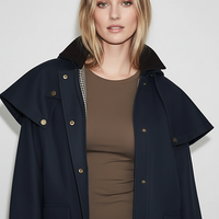 Removable hooded coat, laid flat, full length.