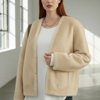 Solid plush coat, fabric detail.