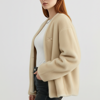 Solid plush coat, close-up texture.