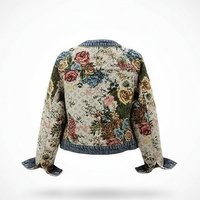 Jacquard denim jacket, pattern detail.
