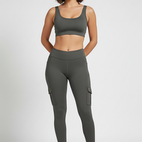 Seamless yoga pant, alternate angle on model.