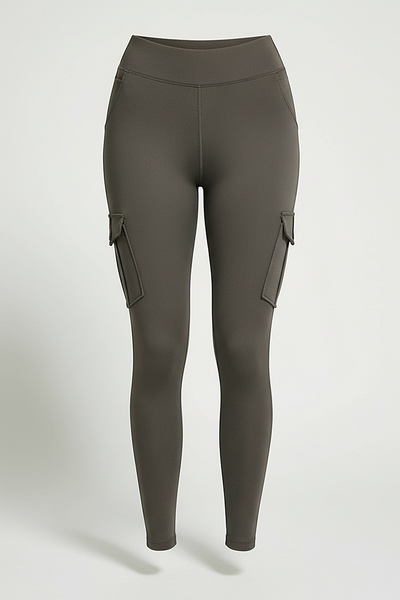 Seamless yoga pant, alternate angle on model.