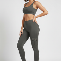 Seamless yoga pant, alternate angle on model.