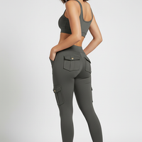 Seamless yoga pant, back view on model.