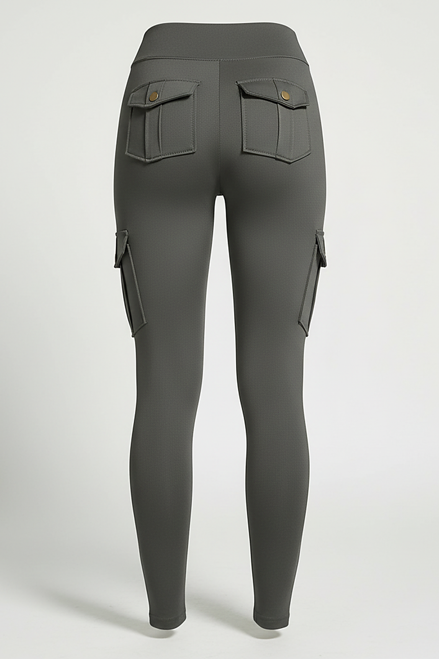 Seamless yoga pant, close-up fabric and pocket detail.