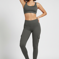 Seamless yoga pant, front view on model.