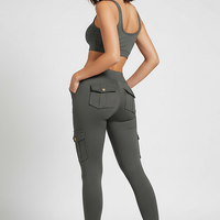 Seamless yoga pant, front view on model.