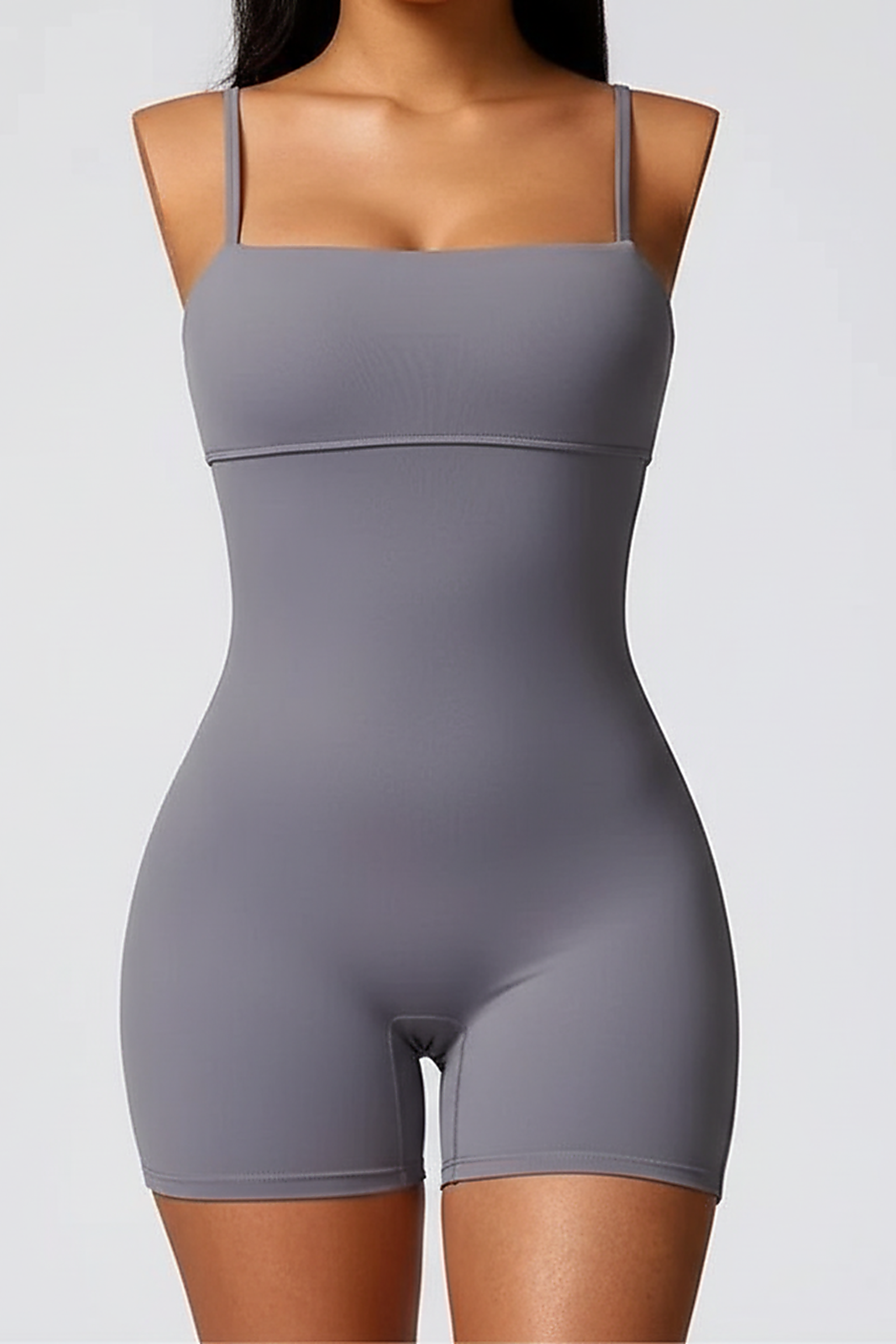 V-back top, fabric detail.