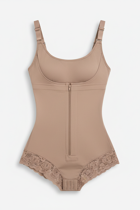 Neutral shapewear girdle, alternate angle view.
