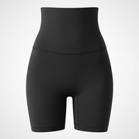 Black high-waist shaper, angled view on model.