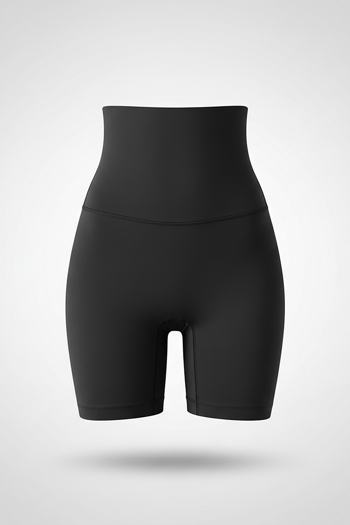 Black high-waist shaper, angled view on model.