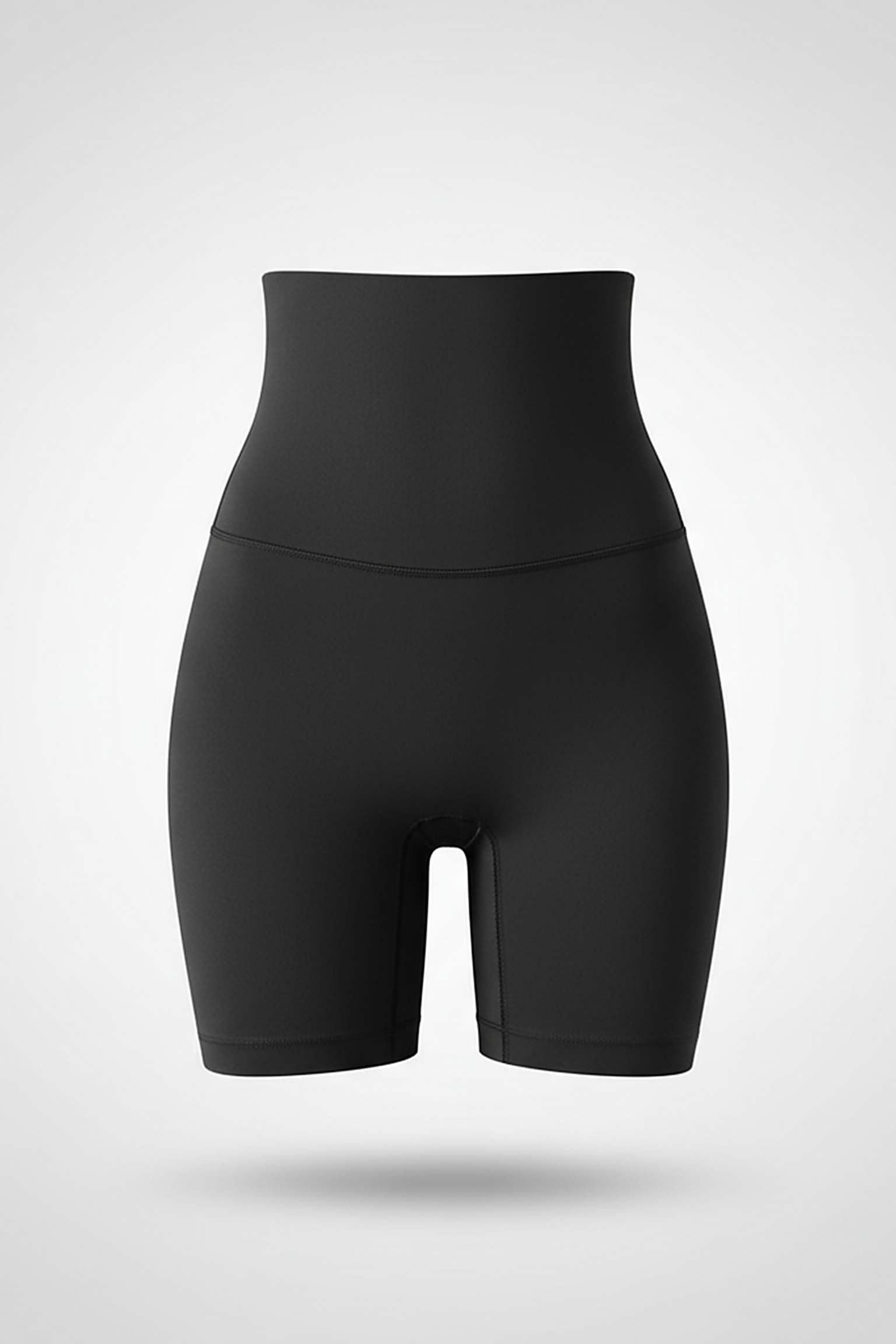 Black high-waist shaper, angled view on model.
