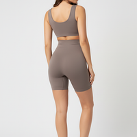 Black high-waist shaper, front view on model.