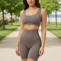 Black high-waist shaper, worn in outdoor lifestyle setting.