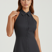 Collared Halter Maxi Dress - Thorne & Ivy