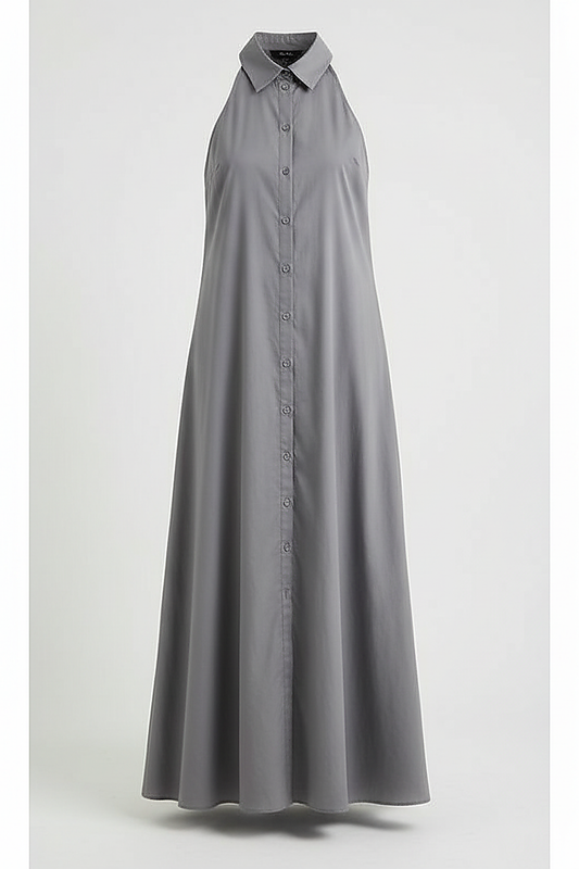 Collared Halter Maxi Dress - Thorne & Ivy