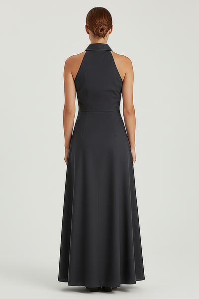 Collared Halter Maxi Dress - Thorne & Ivy