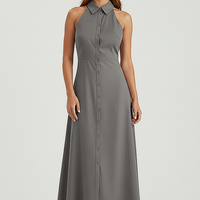 Collared Halter Maxi Dress - Thorne & Ivy