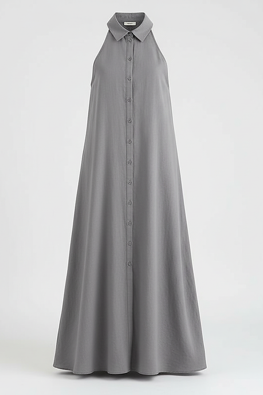 Collared Halter Maxi Dress - Thorne & Ivy