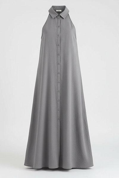 Collared Halter Maxi Dress - Thorne & Ivy