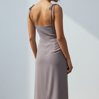 Polka dot sundress, front view on model.