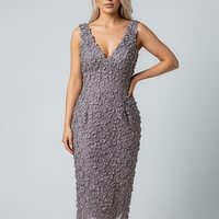 Embroidered Floral Plunge Maxi Dress - Thorne & Ivy