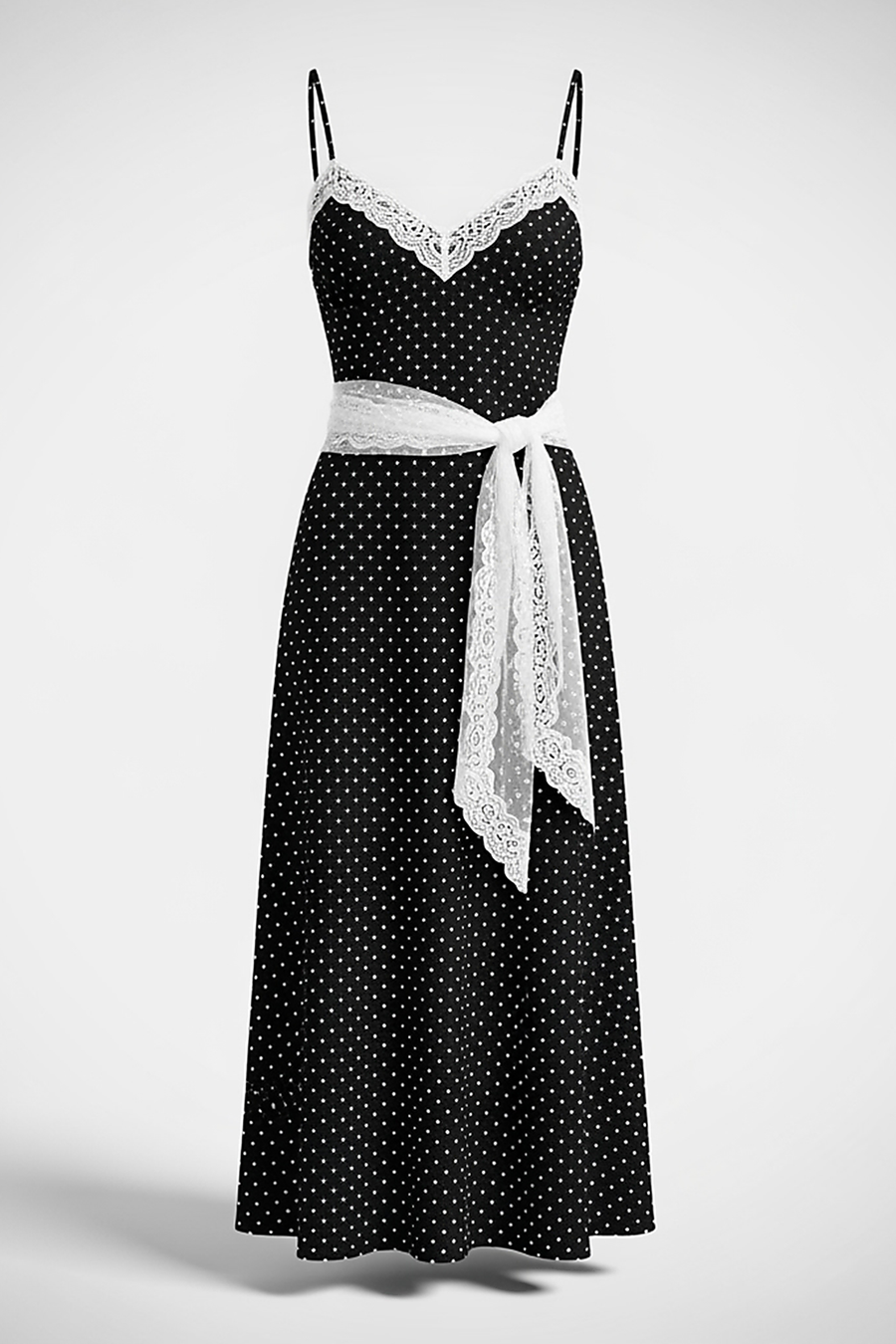Polka Dot Suspender Maxi Dress - Thorne & Ivy