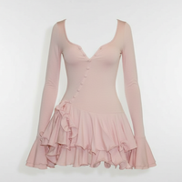 Ruffle Hem Flare Sleeve Mini Dress - Thorne & Ivy