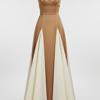 Elegant Contrast Panel Maxi Dress - Thorne & Ivy