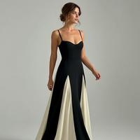 Elegant Contrast Panel Maxi Dress - Thorne & Ivy