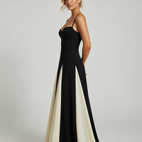 Elegant Contrast Panel Maxi Dress - Thorne & Ivy