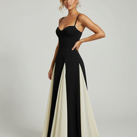 Elegant Contrast Panel Maxi Dress - Thorne & Ivy
