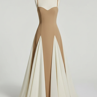 Elegant Contrast Panel Maxi Dress - Thorne & Ivy