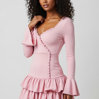 Flare Sleeve Ruffle Mini Dress - Thorne & Ivy