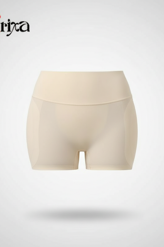 Shapewear panties with hip pads, front view.